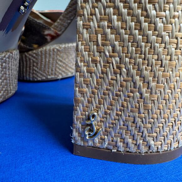 Sam Edelman Nolita Platform Woven Boho Block Heel Ankle Strap Sandal NEW Sz 7.5 - Picture 7 of 11